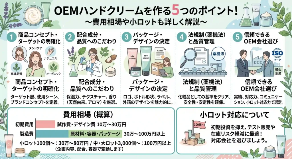 OEMハンドクリームを作る5つのポイント！